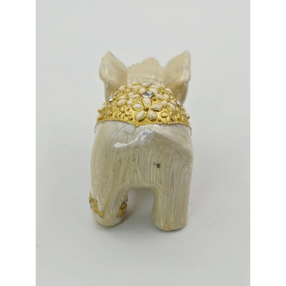 Elephant Trunk Up Jeweled Rhinestone Ring Holder Good Luck Figurine